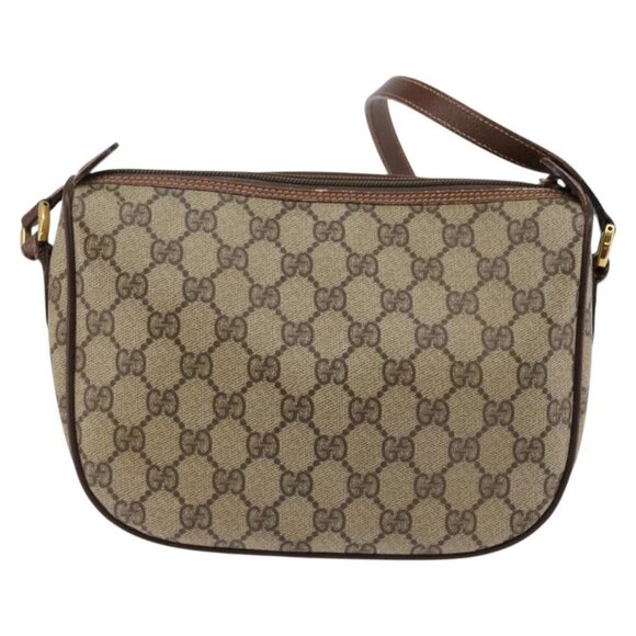 GUCCI GG Supreme Web Sherry Line Bag PVC Beige 001 754 6177 4021 Auth 148251 - Picture 3 of 16